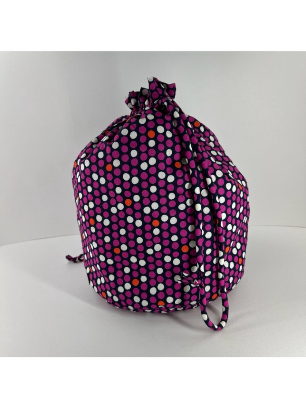 Vera Bradley Ditty Bag Women Lined Drawstring Makeup Travel Pouch Polka Dot Pink - Picture 8 of 13